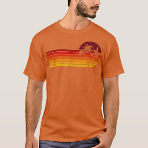 T-shirt Plage tropicale Retro Vintage Sunset Coco Palm Tre