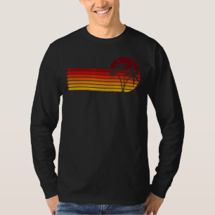 T-shirt Plage tropicale Retro Vintage Sunset Coco Palm Tre
