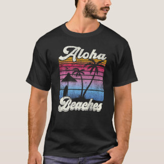 T-shirt Plage Vacances Été Vintage Retro Plages Aloha