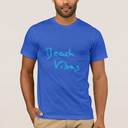 T-shirt Plage Vibes Amusant Été Graphisme Cool Blue T-Shir (Devant)