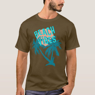 T-shirt Plage Vibes Tropical Retro Palm Trees Soleil Halft