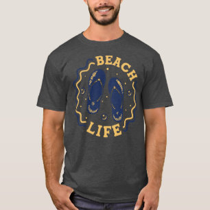 T-shirt Plage Vie Amusante Été Flip Flop Badge 2