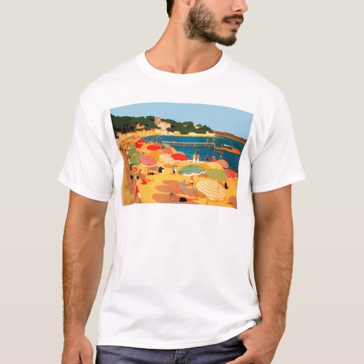T-shirt Plage vintage Côte d'Azur (Devant)