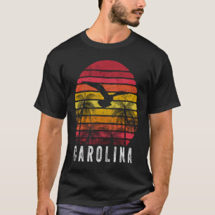 T-shirt Plage Vintage de Caroline du Sud Sunset rétro