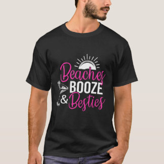 T-shirt Plages Alcool Et Meilleures Amies Vacances De Fill