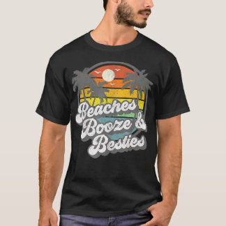T-shirt Plages Booze et Besties Funny Retro les années 70