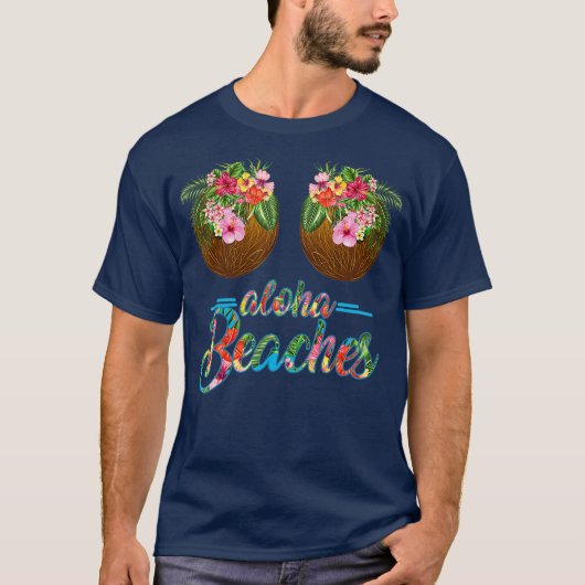 T-shirt Plages d'Aloha Hawaii Amusante Bra de Coco Flower (Devant)