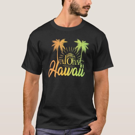 T-shirt Plages d'Aloha Hawaii Hawaiian Coconut Tree (Devant)