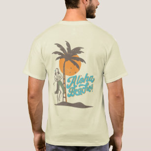 T-shirt Plages d'Aloha Hula Girl Hawaii Hawaii Retro Hawai