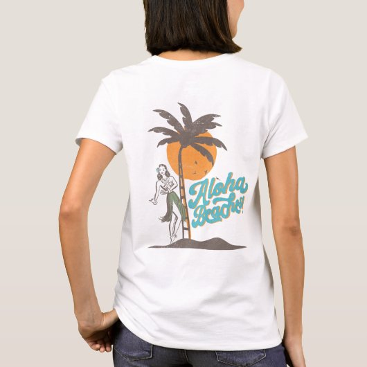 T-shirt Plages d'Aloha Hula Girl Hawaii Hawaii Retro Hawai (Dos)