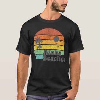T-shirt Plages d'Aloha Retro Beach Vacances Été Citation W
