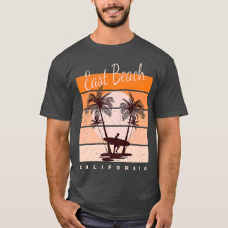 T-shirt Plages de Californie East Beach - Retro Tropical