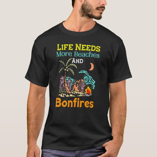 T-shirt Plages De Camping Et Bonfires Nature Lover Campfir (Devant)