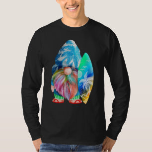T-shirt Plages d'été Gnome Surfer Aloha