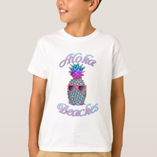 T-shirt Plages tropicales d'Aloha à l'ananas hawaïen (Devant)