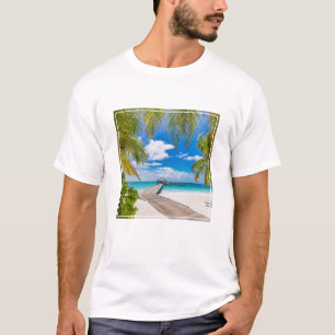 T-shirt Plages tropicales Jetty en bois des Maldives
