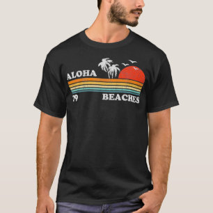 T-shirt Plages vintages d'Aloha Hawaii Beach Retro Sunset