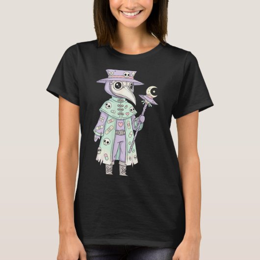 T-shirt Plague Doctor Gothic Pastel Cute Moth Face Mask Oc (Devant)