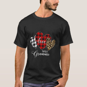 T-shirt Plaid Amour Empreinte de léopard Être Un Grammie