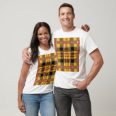 T-shirt Plaid Fabric Texture Brown (Unisexe)