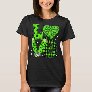 T-shirt Plaid Heart LOVE St Patrick's Day