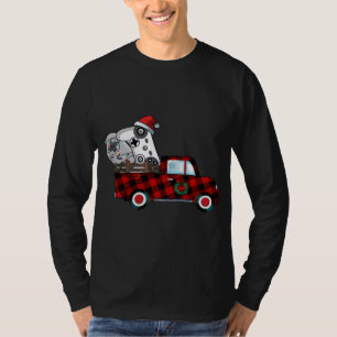 T-shirt Plaid Red Truck Controller Vidéo Jeu de Noël Pa