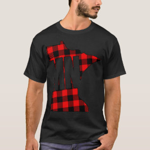 T-shirt Plaid rouge de bûcheron (Plaid de bison) Minnesota