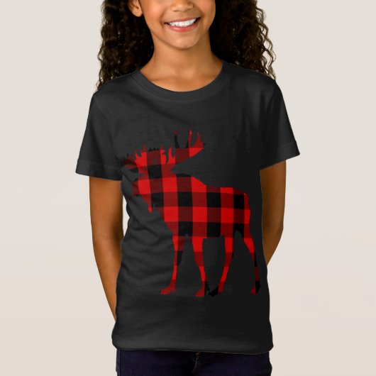 T-Shirt Plaid rouge de Moose Buffalo (Devant)