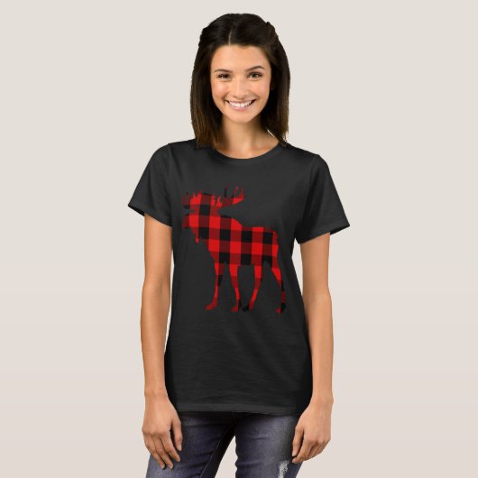 T-shirt Plaid rouge de Moose Buffalo (Devant entier)