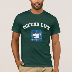 T-shirt Plaid sportif. DÉFENDEZ LA VIE