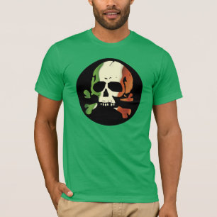 T-shirt Plaine irlandaise de crâne de drapeau