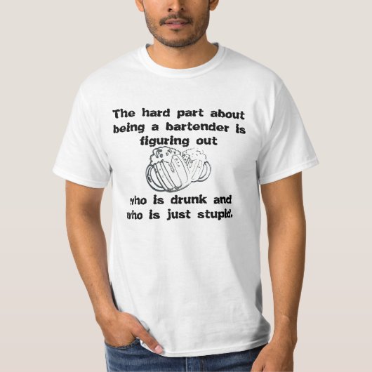 T-shirt Plaisanterie de barman (Devant)