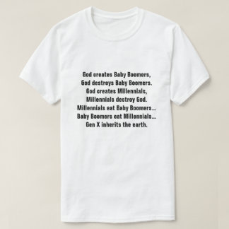 T-shirt Plaisanterie millénaire drôle de baby boomer de la