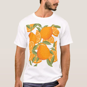T-shirt Plaisir aux agrumes : Motif aux fruits orange
