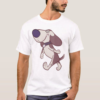 T-shirt Plaisir Brown Et Crème Cartoon Chien Marche