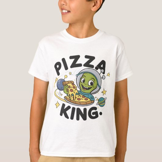 T-shirt Plaisir extra-terrestre : Alien Dévorant Pizza (Devant)