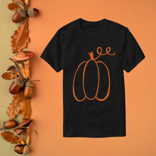 T-shirt Plan Citrouille minimaliste Automne