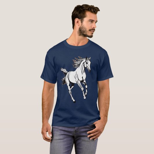 T-shirt Plan d'art de course à cheval - (Devant entier)