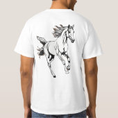 T-shirt Plan d'art de course à cheval - (Dos)