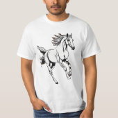 T-shirt Plan d'art de course à cheval - (Devant)