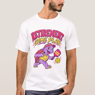 T-shirt Plan de jeu de retraite Happy Pickleball Turtle