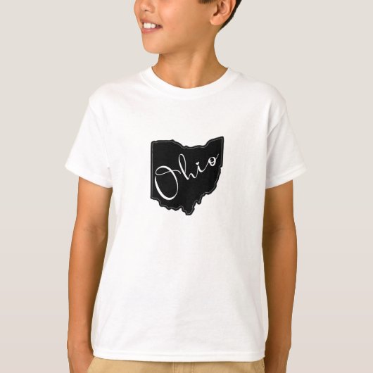 T-shirt Plan de la forme de l'état de l'Ohio - Plan de l'O (Devant)