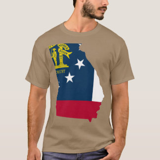 T-shirt Plan de la Géorgie avec drapeau