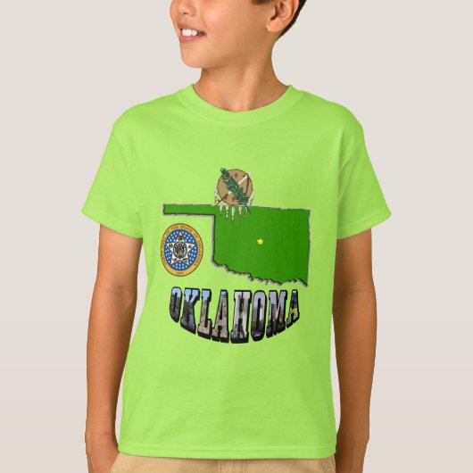 T-shirt Plan de l'Oklahoma, sceau et texte d'image (Devant)