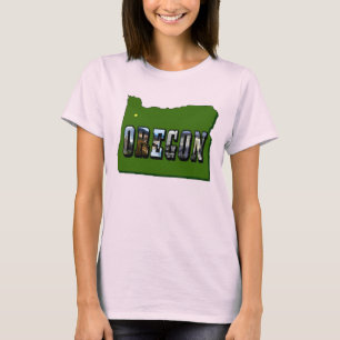 T-shirt Plan de l'Oregon - Plan et texte de l'image