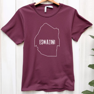 T-shirt Plan de pays Eswatini Plan du Swaziland Ligne Swaz