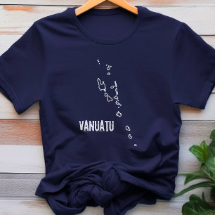 T-shirt Plan de pays Vanuatu Plan de forme de l'île