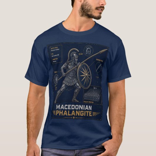 T-shirt Plan de Phalangite Macédonien (Devant)