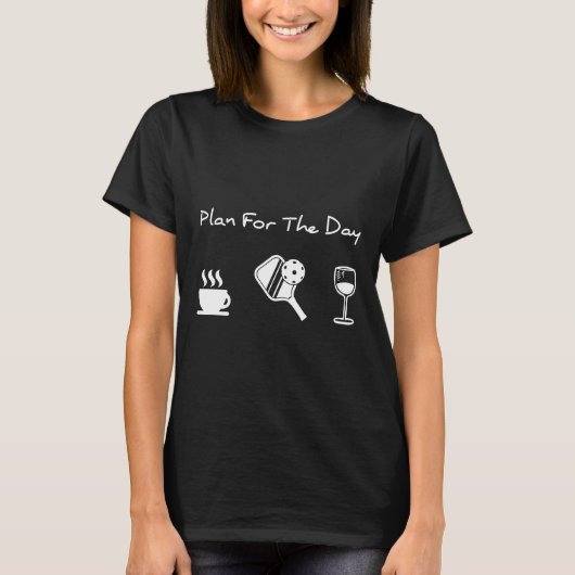 T-shirt Plan De Pickleball Pour Le Vin De Pickleball Café  (Devant)