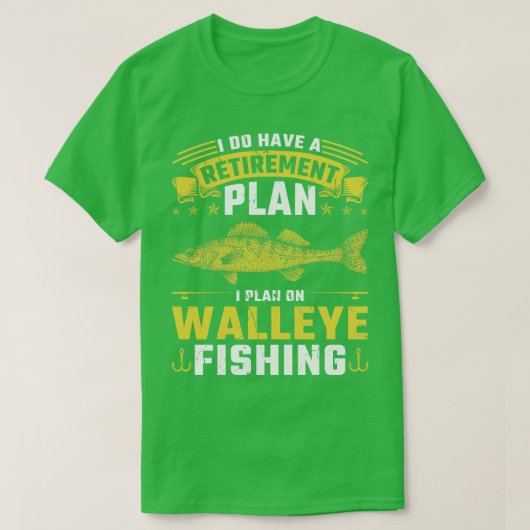 T-shirt Plan de retraite du lac Érié Walleye Fishing (Design devant)